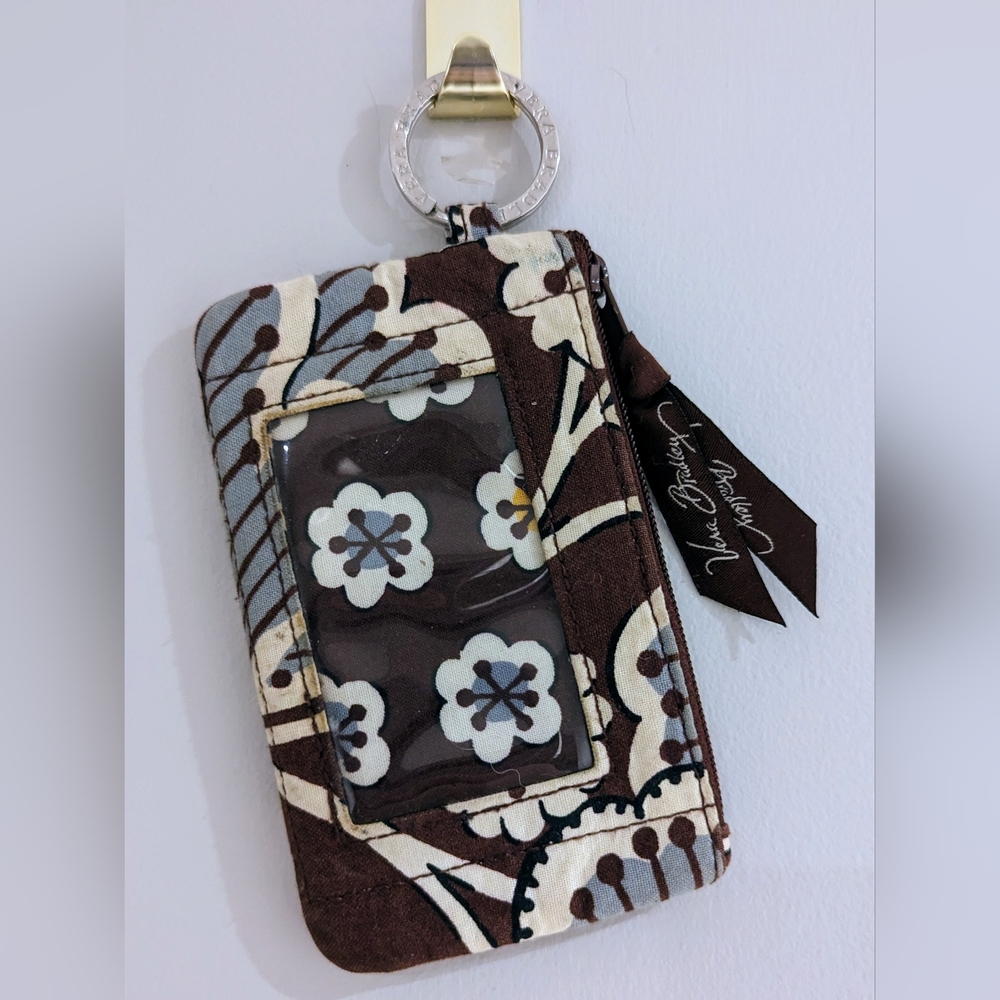 Brown and Blue Floral Vera Bradley Coin Purse/Card Wallet